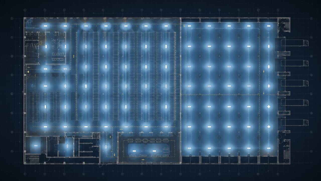 Panel de control de Spark con mapa de calor de ocupación y estado de luminarias en todos los sitios