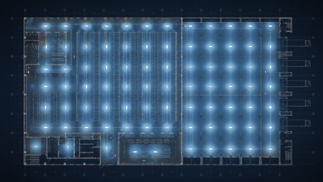 Panel de control de Spark con mapa de calor de ocupación y estado de luminarias en todos los sitios